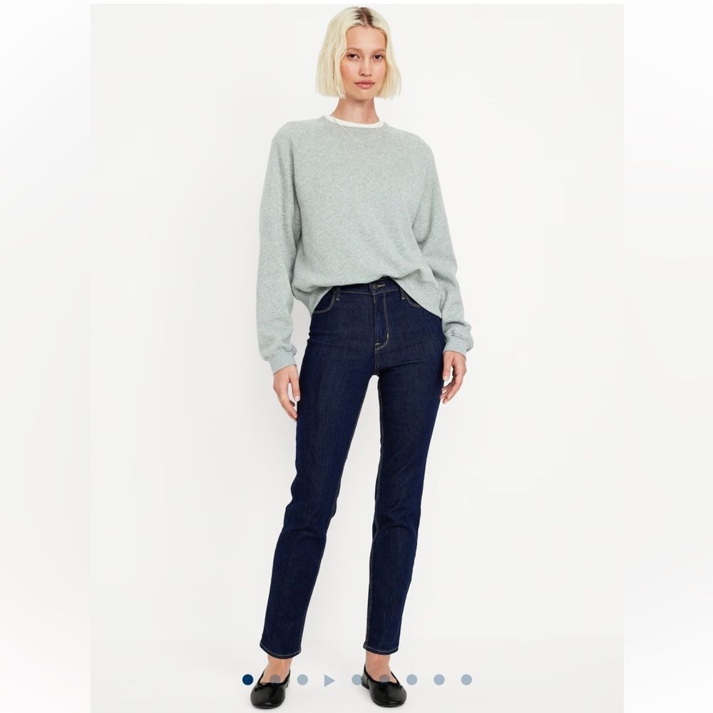 Old Navy Dark Wash High-Waisted Wow Straight Ankle Jeans